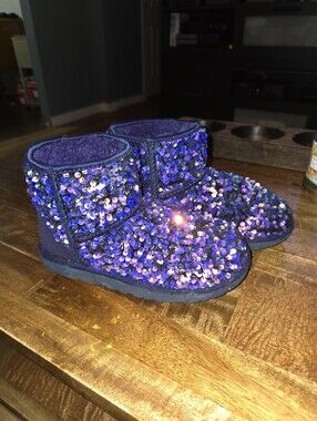 Purple Sequins UGGS Sz 6